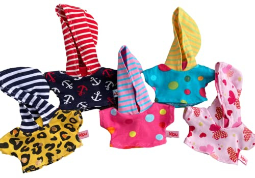 Puppenkleidung Handmade mini Gr. 15-16 cm passend für Kuscheltier Plüsch Äffchen Schaf Teddy Bären Bekleidung Kapuzenshirt Hoodie Kleidung NEU