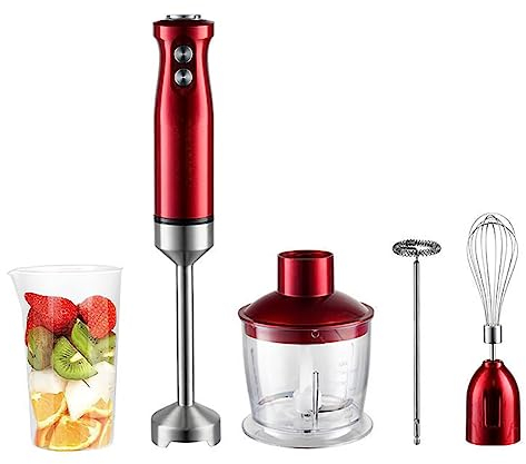 HSRG 5-In-1 Immersion Blender, 600W, with 304 Stainless Steel Blade, Food Processor, Beaker, Egg Whisk and Milk Frother,BPA-Free, for Smoothies Purée Baby Food
