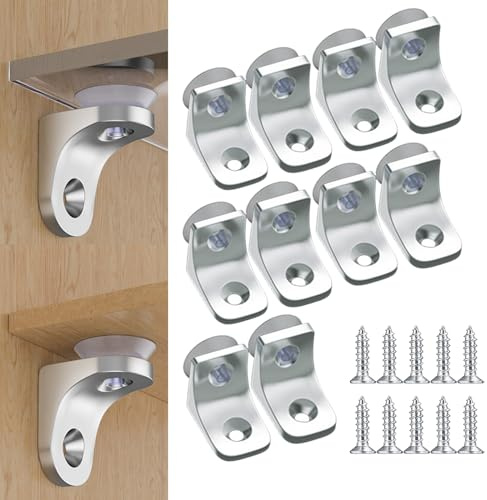 Catekro Kleine Regalhalterungen für Glas- und Holzplatten, mit Schrauben, für Regale, Küchenschrank, Bücherschrank und Weinschrank, 10 Stück