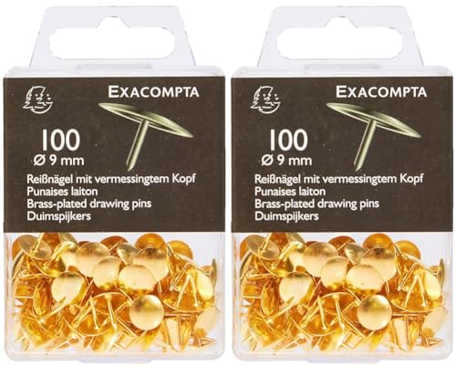 Reißnägel Kopf a Messing 100St sw (Packung mit 2)