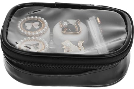 SOLUSTRE 1satz Reise-kontaktlinsenbox Für Damen Niedliches Katzen-Design Staubdicht Tragbar Mit Für Zwei Für Aufbewahrung Von Kontaktlinsen Und Brillen