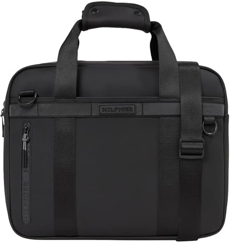 Tommy Hilfiger TH MONOTYPE AM0AM12745 Borsa per computer da uomo, colore nero, taglia unica