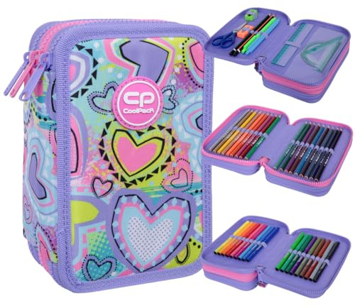 Coolpack F067832, Mäppchen JUMPER 3 Pastel Heart, Multicolor