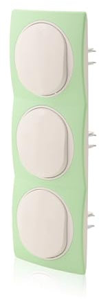 Intratec Nobilis ABS 10AX Lot de 3 interrupteurs va-et-vient 250 V Vert Ø 60 mm & 3 cadres Montage mural vertical 80 x 222 mm
