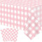 Paquete de 4 manteles a Cuadros Rosa y Blanco, manteles rectangulares de Color Rosa y Blanco, decoración de Fiesta para Picnic, Barbacoa, Vacaciones y Fiesta de cumpleaños, 51 x 86 Pulgadas