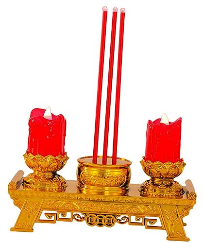 OSALADI Lámpara De Candela Eléctrica Retro Para Decoración Espiritual y Fiesta De Altar Diseño Para Budistas