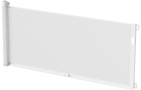 LZQ Dörrskyddsgaller, trappskyddsgaller rulle för spädbarn och husdjur, 0–300 cm, 87 cm högt babyavstängningsgaller, lämpligt för trappor/dörrar/inomhus och utomhus, vit