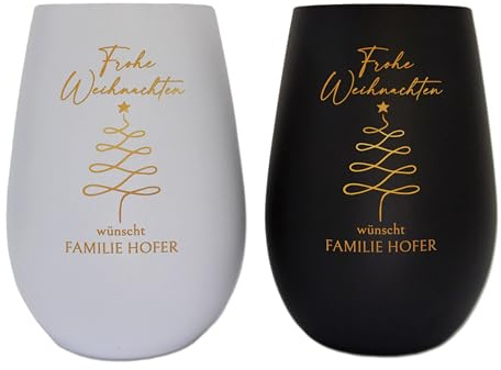 Feenstaub Graviertes Windlicht Weihnachten, Teelichtgläser mit Gravur, Windlicht Glas personalisierbar, Kerzenglas, Weihnachtswindlicht mit Namen, Glaswindlicht, Weihnachtsdeko Weihnachtsbaum