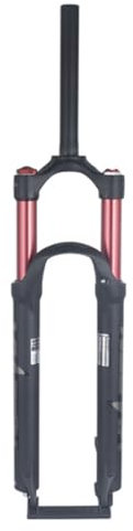 ZECHAO 26/27,5/29 Zoll Mountainbike Federgabel, 120 MM Federweg Aluminiumlegierung Schnellspanner Scheibenbremse Doppelluftkammer Vorderradgabel 1800 G(Red-Manual Lock,29inch)