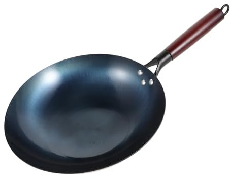MAGICLULU Poêle à Frire à Fond rond en Fonte Antiadhésive pour Cuisinière à Gaz Et à Bois à Usage Domestique Traditionnel