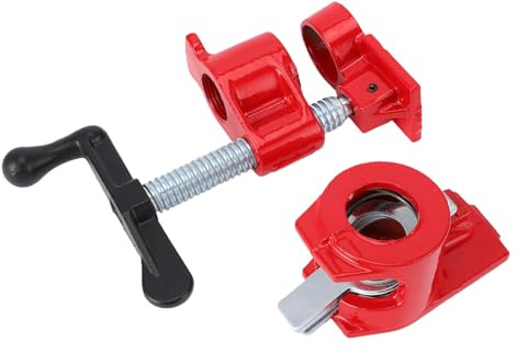 3/4 Wood Gluing Pipe Clamp Set, Heavy Duty Pipe Clamps, Cast Iron Wood Clamps Quick Release for Woodworking, Suitable for 3/4 Threaded Pipe, 4 Pack