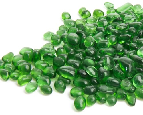 XXXFLOWER Glass Beads for Vase Filler 0.12-0.24 Inch Green Rocks for Vases Decorative Gems Stones for Crafts and Aquariums Colorful Glass Marbles and Pebbles for DIY Projects
