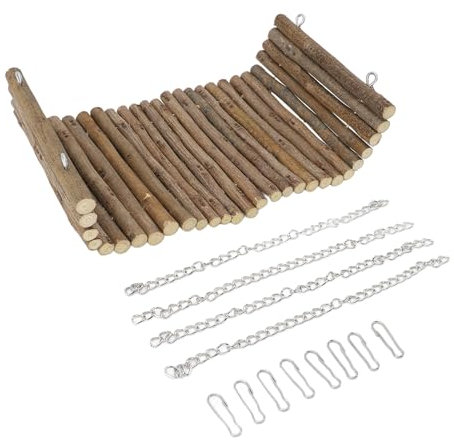 Oytrui Premium Wood Hamster Swing Toys, for Rabbits, Guinea Pigs, Chinchillas, Dwarf Rabbit Toys with Willow Branch, Teeth Cleaning Activity
