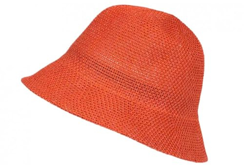 Nyls Création Damenhut für den Sommer, Orange, Glockenform, Stroh, modisch, Kokos – Größe: Einheitsgröße – Farbe: Orange – Damen