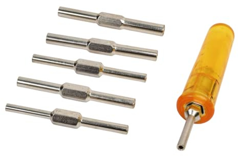 PRAZTECH Kit di strumenti per chiave a molla principale per orologio, include 6 aste per mandrini a doppia estremità (12 dimensioni del pergolato) + manico ergonomico | Strumento di rilascio per