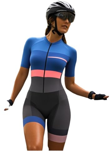 Traje de triatlón de una pieza para mujer, traje de ciclismo de manga larga, overol de ciclismo para mujer, talla XS a 3XL, 2, S