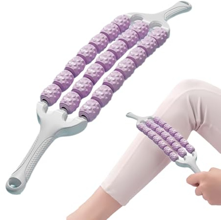 Derwrtup Rouleau de massage des fascias pour les jambes - Rouleau de massage ergonomique des fascias pour la régénération musculaire - Soin des articulations - Appareil de fitness pour l'entraînement