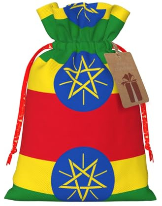 Weihnachtliche Geschenktüte aus Segeltuch mit Kordelzug, wiederverwendbare personalisierte Geschenktüte