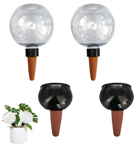 Gettimore Automatisches Bewässerungskugel Tropfbewässerungssystem 500 ml + 80 ml langsame Freisetzung für Zimmerpflanzen, Kunststoff-Pflanzen-Wassertropfer A