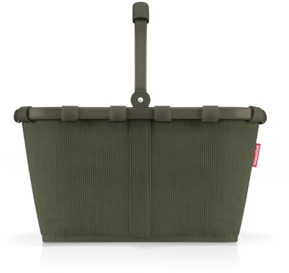 reisenthel carrybag – stabil shoppingkorg med gott om lagringsutrymme och praktisk innerficka – elegant och vattenavvisande design, Manchester dark matcha, 28 x 48 x 29 cm, Klassisk och moderiktig