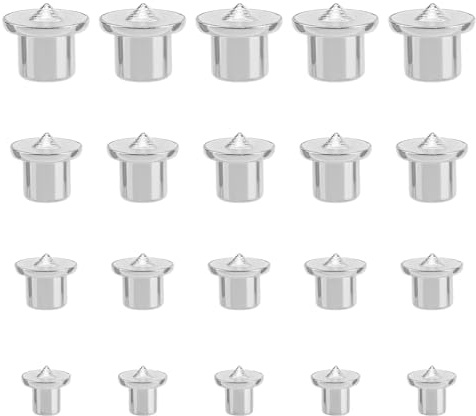 20pcs Dowel Pin Centers Drilling Tool Set, Carbon Steel Dowel and Tenon Center Transfer Plugs Point 1/4 5/16 3/8 and 1/2 for Woodworking Tool Accessories Hole Alignment Furniture Repair
