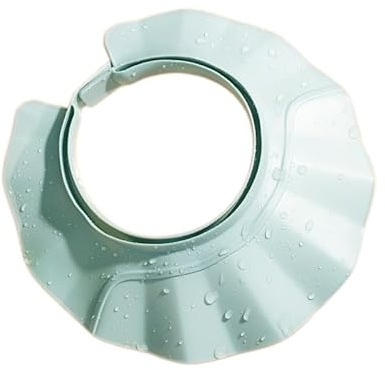 Gorro de ducha para niños y adultos, gorro antisalpicaduras para lavado de cabello, protege los ojos y las orejas durante la ducha, adecuado para rutinas de baño diarias (1, azul)