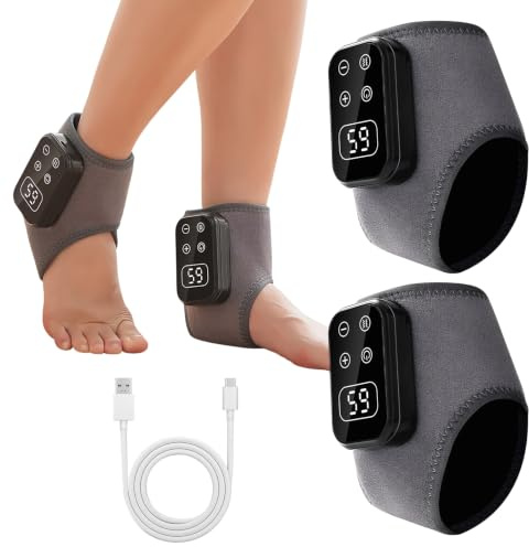 2 PCS Foot Massager,3 in 1 Electric Heated Foot Massagers,5-Level Heat & 5 Vibration Mode,Triple Therapy,Cordless,for Feet Pain Tired Relief,Warm Soothing