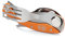 M-Tac Klappbesteck Camping Outdoor Multitool – 4-in-1 Reisebesteck mit Löffel, Gabel, Dosenöffner, kompakt, ideal für Wandern, Trekking, Survival, Orange
