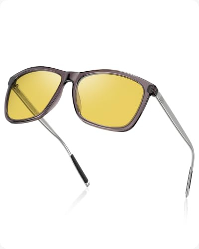DUCO Nachtsichtbrille für Autofahrer Polarisierte Nachtbrille zum Autofahren Anti-Blendung HD Gelb Sonnenbrille Gläser Fahren Für Scheinwerfer Blendfreie Brillen 3029
