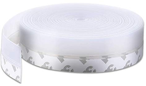 TUAKIMCE 10M Transparent Silicone Door Seal Strip, 25MM Width, 32FT Length, Soundproof, Dustproof, Weatherproof, Anti-Mosquito, for Doors, Windows, Cupboards, Wardrobes, Furniture, Shower Rooms