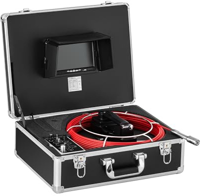 Steinberg Systems Endoskopkamera 30 m Blickwinkel 105° 12 LED 7 TFT-Farb-Monitor mit Sonnenschutz 8 GB SD-Karte Akku mit Ladegerät Transportkoffer Rohrkamera Inspektionskamera Kanalkamera
