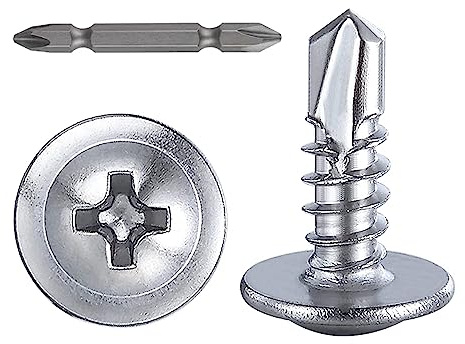 Wensilon（300pcs）#8×1/2”for Sheet Metal Self-Tapping Screws 410 Stainless Steel Truss Head High-Strength Quick Tapping Screws