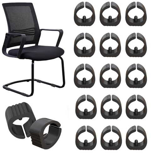 32 Stück Kunststoff Klemmschalengleiter Stuhlgleiter Für Freischwinger Stuhlgleiter Bodenschongleiter Silencer Möbelgleiter Für Runde Rohre (25mmU Type,Black)