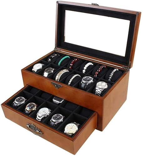 Uhrenbox für Frauen Holz personalisierte Uhr Vitrine Schrank Metallschnalle