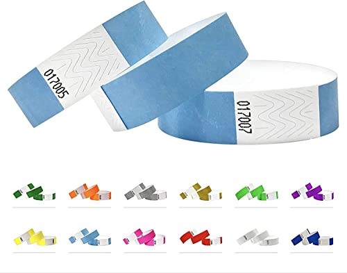 1000 Eintrittsbänder aus Tyvek - Party Einlassbänder, Securebänder, Festival Armbänder, Kontrollbänder für dein Event (Sky Blue, 1000 Pack)