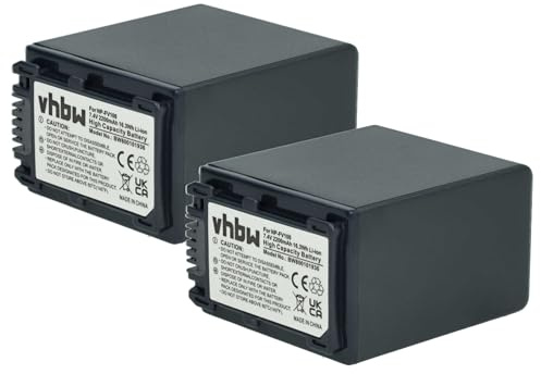 vhbw 2X Batterie Compatible avec Sony FDR-AX33 | FDR-AX100E, FDR-AX43, FDR-AX53 caméra vidéo caméscope (2200mAh, 7,2V, Li-ion) avec puce d'information