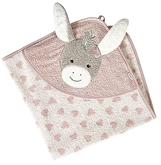 Sterntaler Kapuzen Badetuch 80 x 80 cm Esel Emmi Girl flora rose mit Applikation Eselkopf und angesetzten Ohren