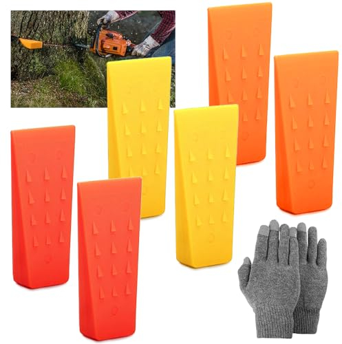 MEISHANG Cunei Abbattimento,6 Pezzi Cunei per Motosega in Plastica,Cunei Forestali,Cunei per Abbattimento,Cunei di Abbattimento,Cuneo Spaccalegna per l'Abbattimento Controllato degli Alberi