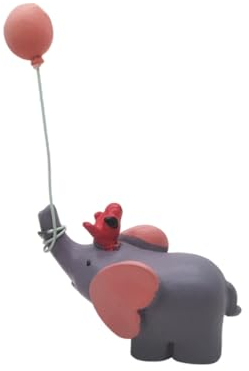 NAMOARLY Elefantenornamente aus Harz Ballon Elefanten Dekor Kuchendekoration Schreibtischdeko Auto Schlafzimmer Deko Hochzeitstortenornament Kinder Tischdeko Hochzeit Pink