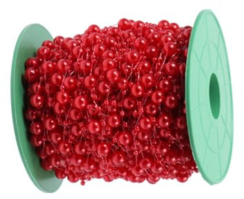 SHINEOFI 60m Perlenkette Perlen Zum Selbermachen Perlenkette Für Basteldekor Perlenperlen Schnur Perlenschnur Diy-zubehör Rot