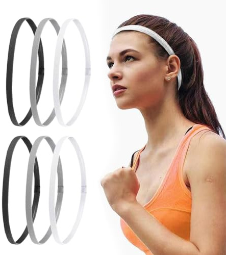 Zeayebsr 6 PCS haarband - Haarband Herren, haarbänder damen,sport stirnband damen,Elastische Haarband Jungs Haarband Sport Haarband Jungen rutschfeste Haarband Dünn für Yoga Fußball Joggen