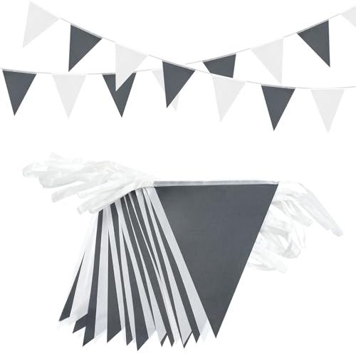 20M/66ft Fabric Bunting Banner with 52pcs Triangle Flags for Indoor Outdoor Birthday Baby Shower Wedding Garden Home Party Decorations