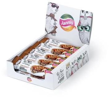 Jannis High Protein Cereal Bars, High Fiber Nut Bars - 10 Bars Dark Chocolate & Sour Cherry 30g