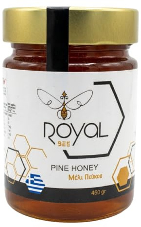 Royal Bee Miele Greco di Pino 450g | Miele di Bosco Premium Naturale | 100% Puro di Grecia