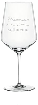 EKM Living Spiegelau & Nachtmann Style Wein Glas personalisiert 630ml mit Gravur – individuell mit Name – persönliches Geschenk für Trauzeugin - kleines Dankeschön - Geschenkidee - Beste Freundin
