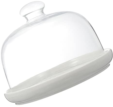 PRETYZOOM Bandeja para Postres de Cerámica y Vidrio Cubierta Transparente, Diseño Creativo y Multifuncional para Cubrir Alimentos en Fiestas y Ocasiones Obsequios