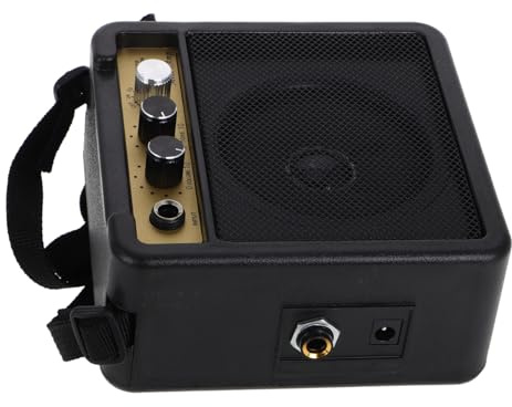 Mini Amplificatore per Chitarra Elettrica 5w Nero Compatto | Audio ad Alta Fedeltà, Struttura Robusta in Plastica e Metallo, senza Batteria