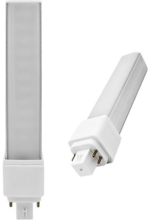 QLEE G24q 4 Pin LED Light Bulb Retrofit GX24 LED PL-C Recessed Lamp Replacement 26W G24q-2 Gx24q-3 1400 Lm 314° Rotate Horizontal Recessed GX24 Green Bulb Cool White Daylight 2 Pack Bypass Ballast
