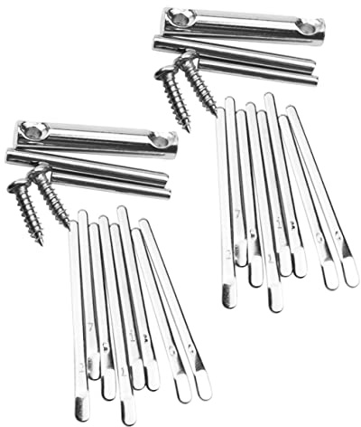 8-tasten Daumenklavier 2 Satz für Anfänger und Schüler, Silber Metall | Selbstgemacht Musikinstrument, 8 Tasten mit 2 Brücken, 1 Sattel und 2 Schrauben, Leicht und Praktisch