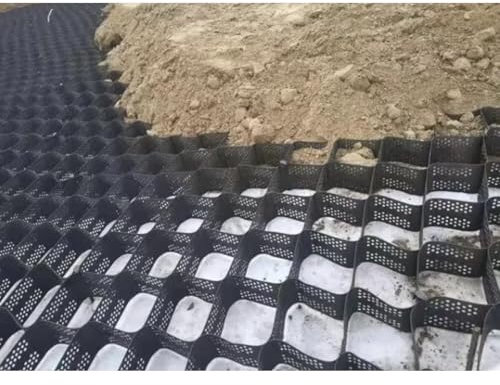 Grille stabilisatrice de gravier robuste avec trou de drainage, idéale pour les allées et les zones de trafic, pavés perméables pour abri de jardin, stationnement, camping-car et camion léger